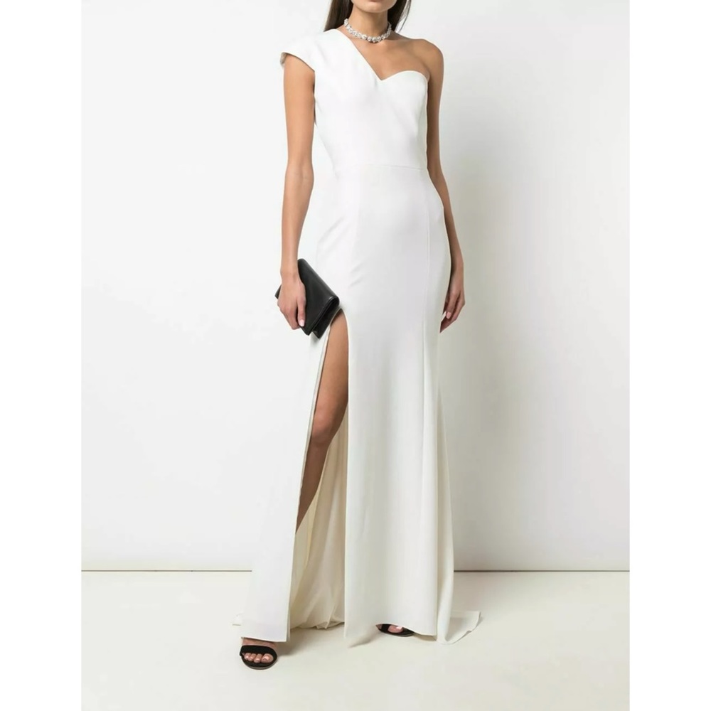 CHRISTIAN SIRIANO Ivory Off the One Shoulder Gown - Picture 5 of 12